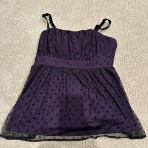 Torrid polka dot lace tank